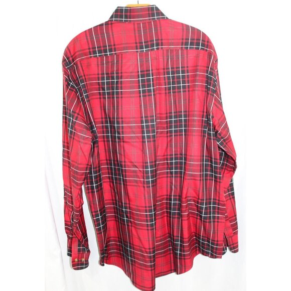 Brooks Brothers Mens Red Plaid Long Sleeve Cotton Button Down L - Picture 4 of 5